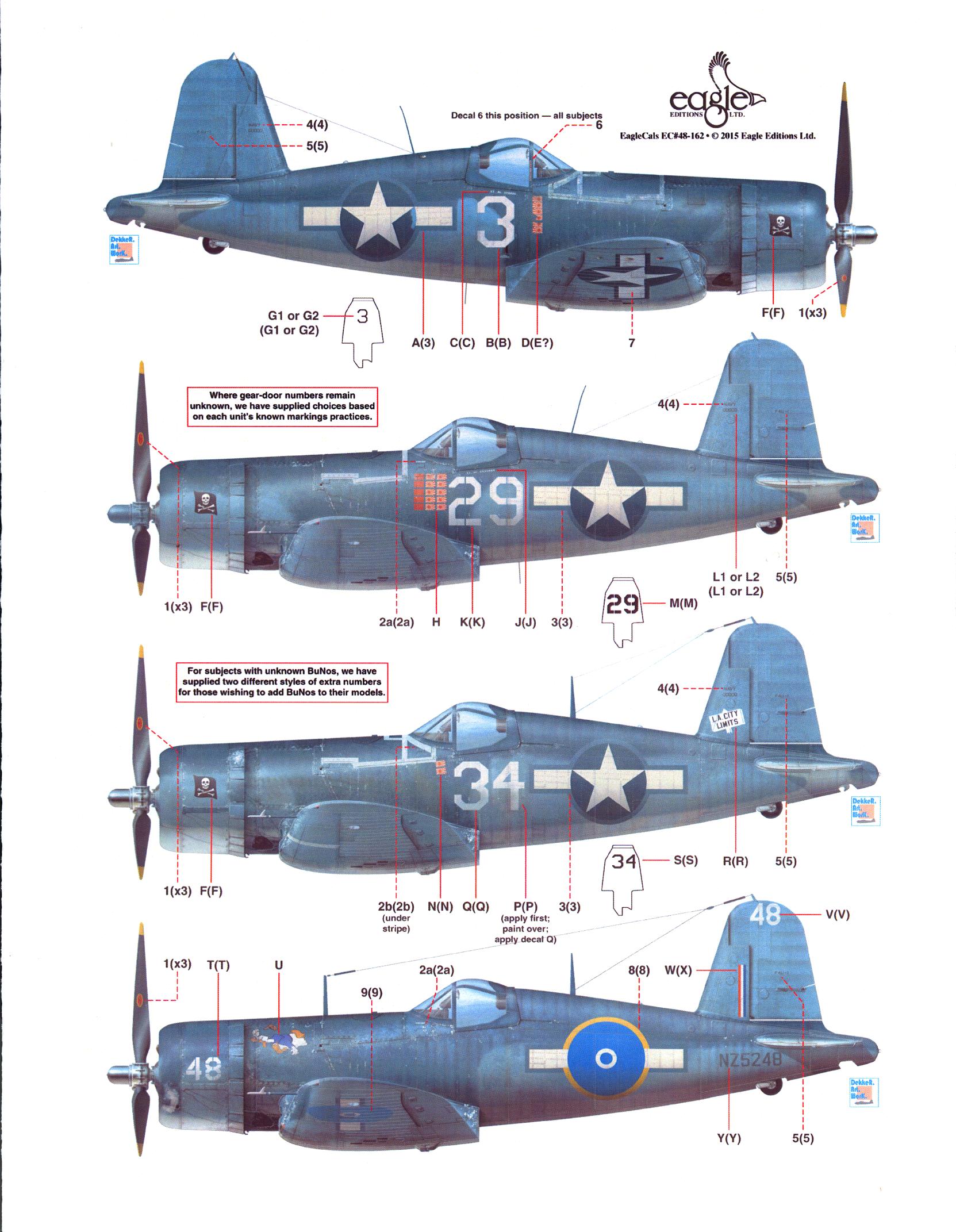 Navy Wwii Fighter Part 2 Eaglecal Decals 1 72 Vought F4u 1 Corsair U S